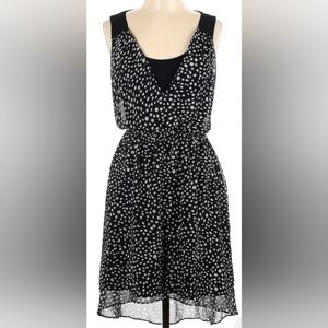 Express Black and White High Low Polka Dot Dress